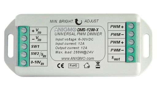 Universal 12A LED dimmer 12/24VDC