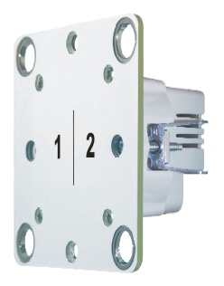 Dual Touchless Switch (horizontal mounting) AED-2000-D1H<br>+ White Glass dual Switch plate (line) PG001-D1