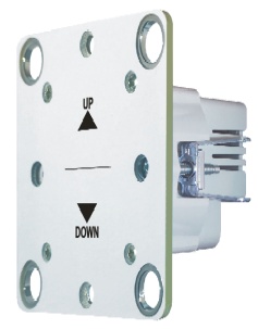 Directional Touchless switch (vertical mounting) AED-2000-D2V<br>+ White Glass directional Switch plate PG001-UD1