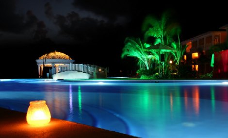 RGB collor illuminated pool