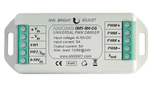 Universal 5A LED dimmer <br>(common ground connection)