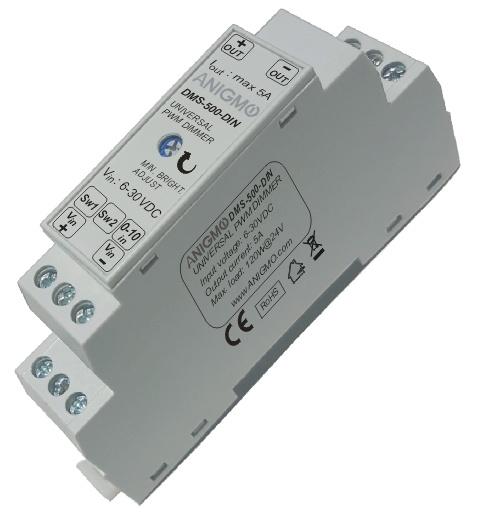 Universal 5A LED dimmer for DIN railr