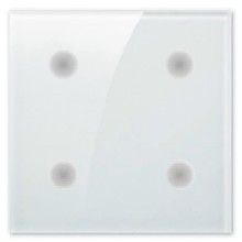 White Glass 4-Way Switch plate (dots)