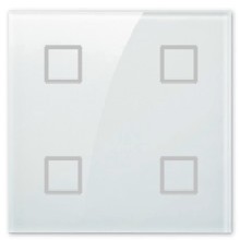 White Glass 4-Way Switch plate (squares)