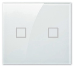 White Glass dual Switch plate (squares)