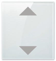 White Glass directional Switch plate