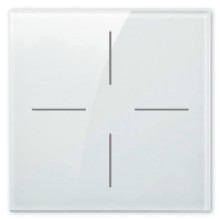White Glass 4-Way Switch plate (cross)